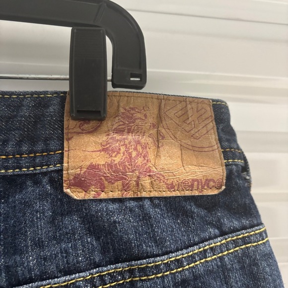 Enyce Denim Jean Shorts Men's Size 38 Dark Wash Embroidered Logo - Picture 4 of 8